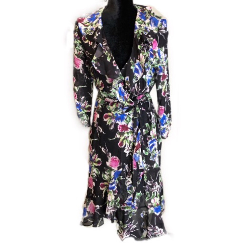 Milly of New York Black Silk Audrey Dress Size 8 - Picture 4 of 8